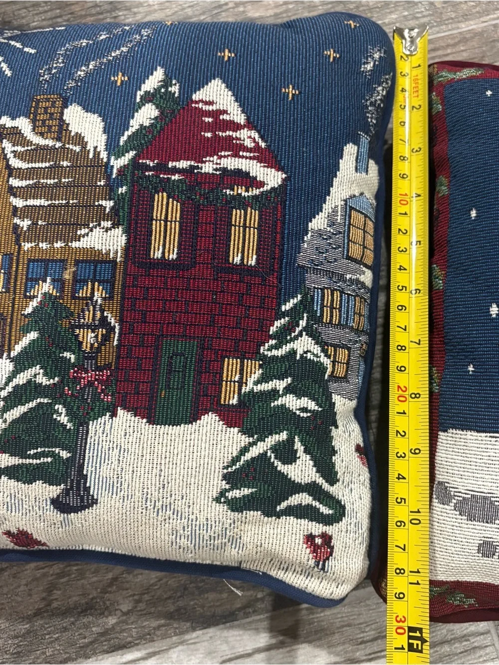 Designers Touch Needlepoint Christmas Pillows Lot Of 2 11” Holiday Santa Snowman